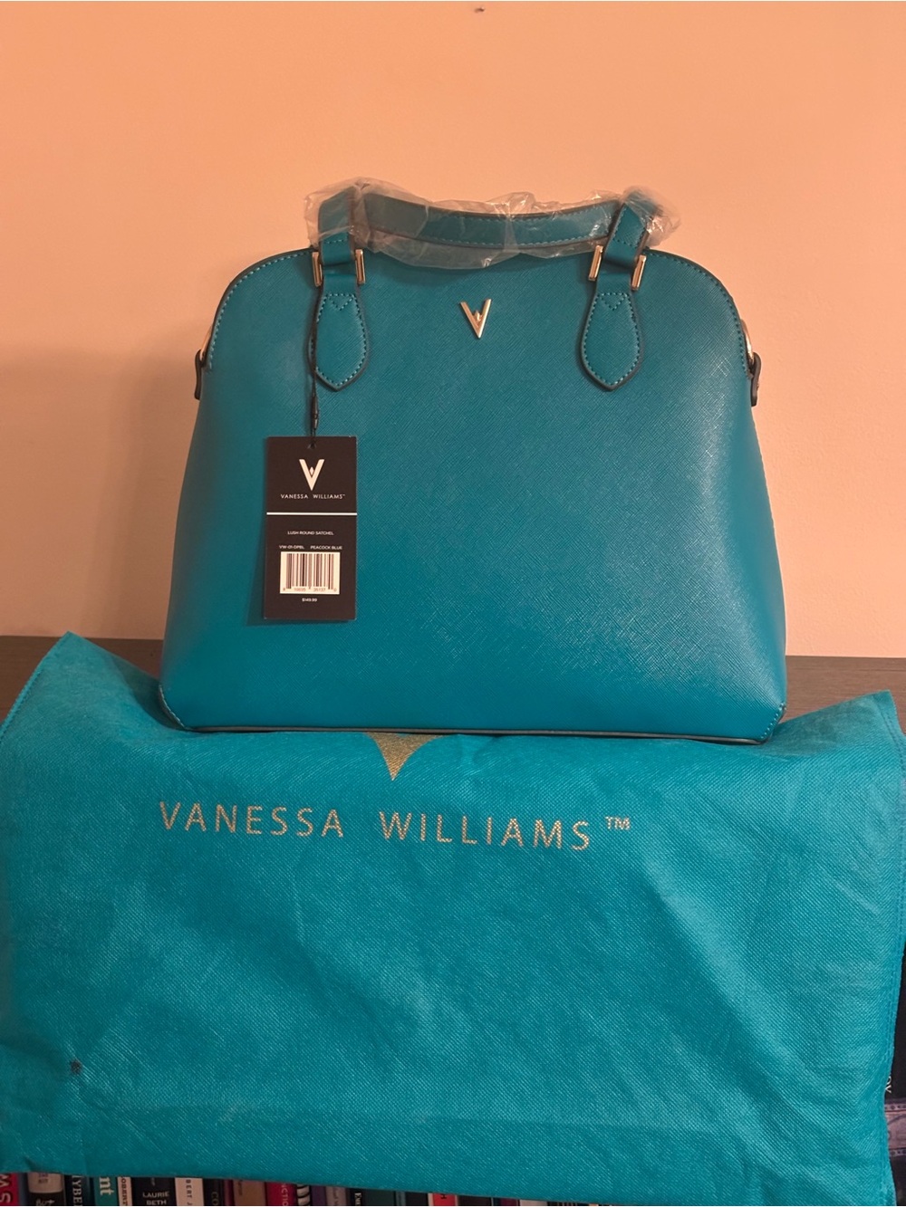 Vanessa Williams Teal Dome Satchel Handbag